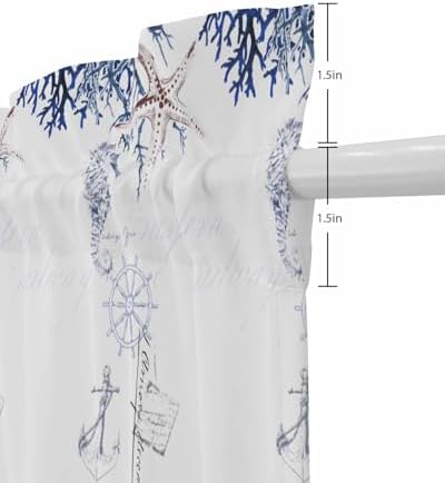 Vintage Ocean Door Curtain with Tiebacks for French Doors