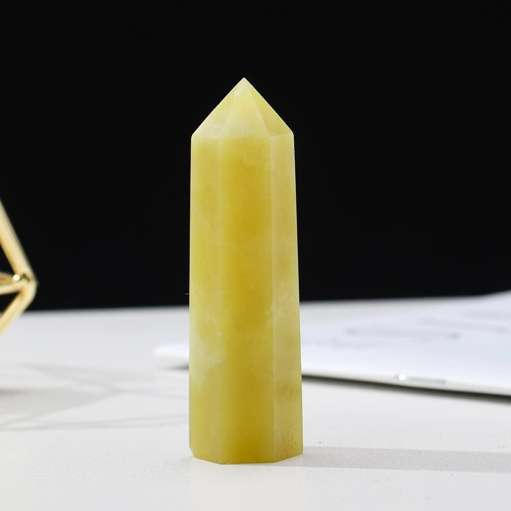 Green Jade Obelisk Wand Natural Crystal Home Decor