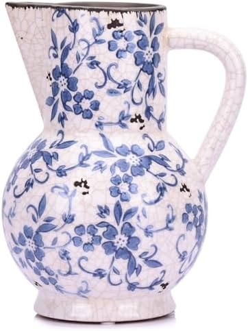 Chinoiserie Decor Blue and White Pitcher