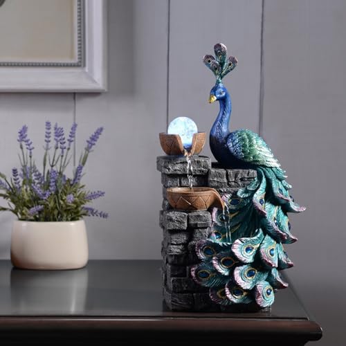 Tabletop Water Fountain with LED Color Changing Globe