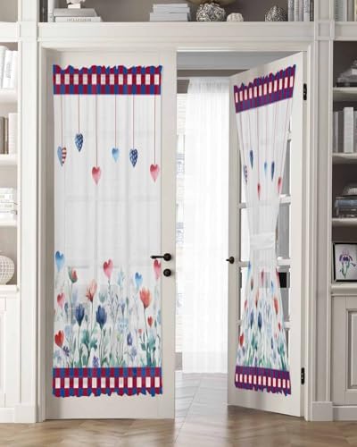 PANJINEXT Door Curtains 54x72 Wildflower Plaid Panel