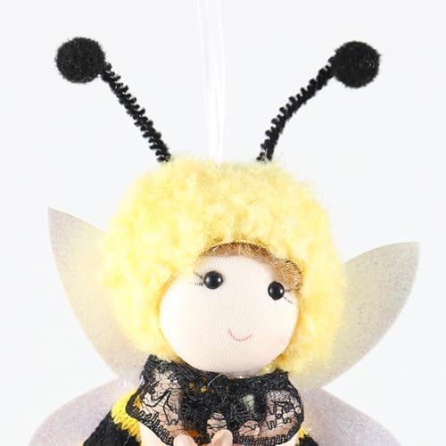 Bee Themed Birthday Decorations 3Pcs Hanging Ornament Tree with Angel Wings