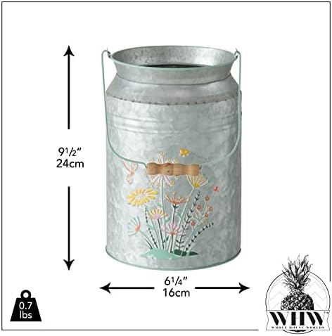 Creamery Vase in Grey Zinc with Meadow Flower Design