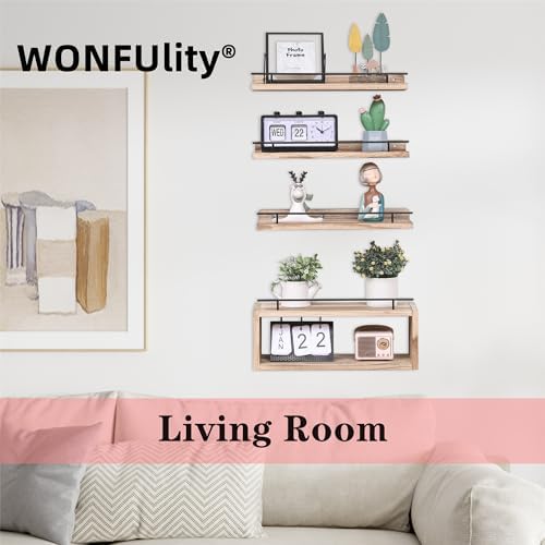 WONFUlity Floating Bathroom Shelves with Toilet Paper Holder