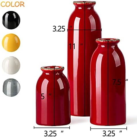 CwlwGO 3 Piece Ceramic Vase Set for Modern Farmhouse Decor