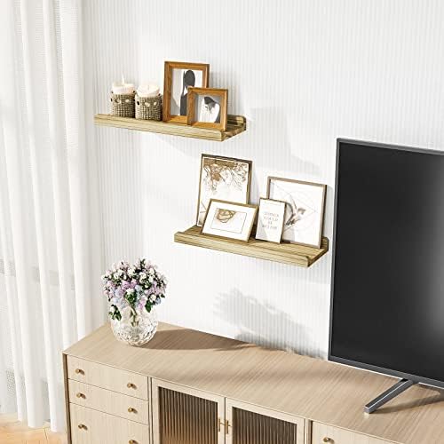 Love-KANKEI Floating Shelves Set of 2 Rustic Wood
