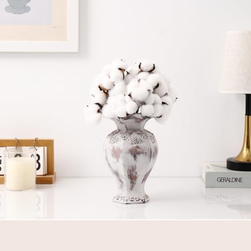 Rustic Farmhouse White Ceramic Vase 85 Inches