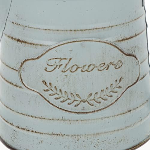 Zerodeko Rustic Galvanized Milk Can Vase with Handle