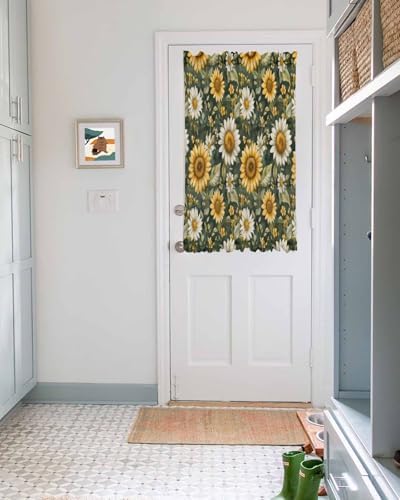 PANJINEXT Door Curtains 54x40 Sheer Thermal Insulated Rod Pocket Drapes with Tiebacks for French Doors