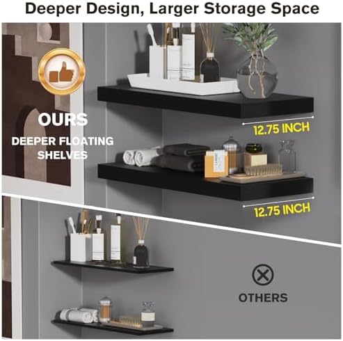 JPND Floating Shelf Set of 2 Black