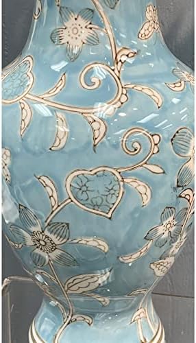 Galt International Chinoiserie Vase 14 Light Blue and White
