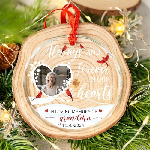 Personalized Memorial Christmas Ornament with Photo and Name