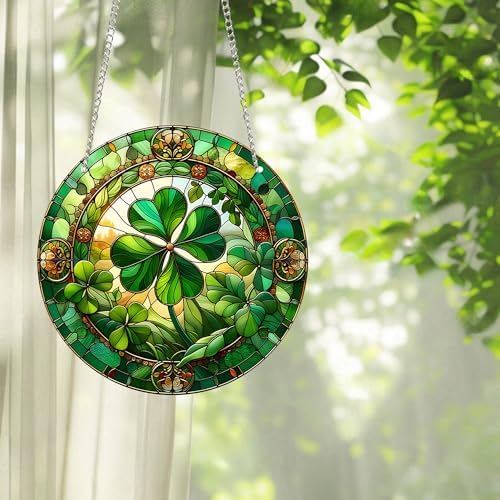 2 Pack Lucky Irish Shamrock Gift St Patricks Day Ornament Good Luck Hanging Decor