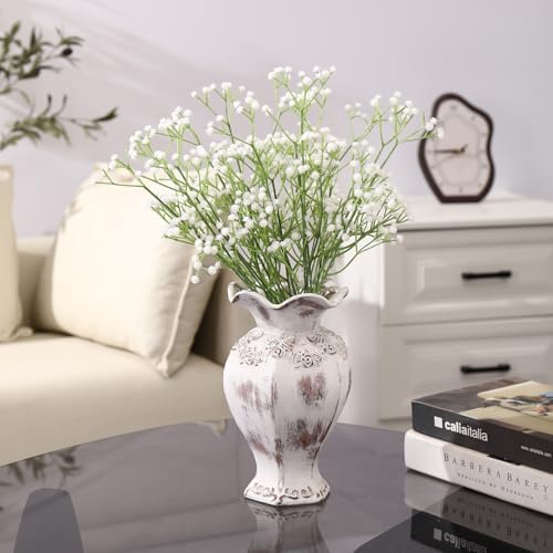 Rustic Farmhouse White Ceramic Vase 85 Inches