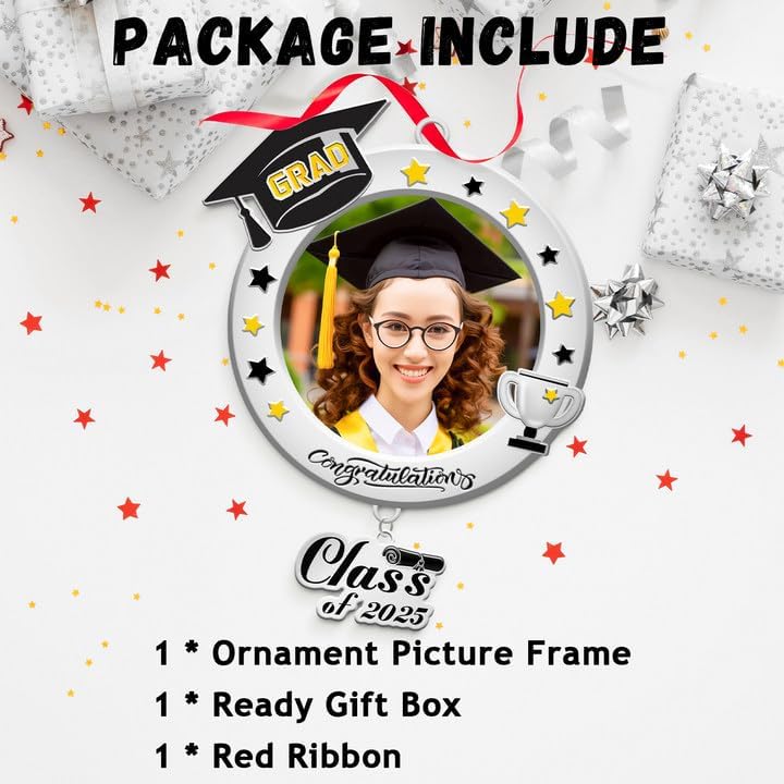 2025 Graduation Ornament Metal Cap Photo Pendant