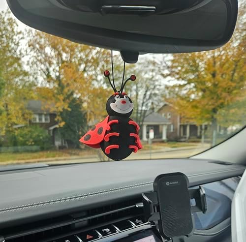 Cute Ladybug Rear-View Mirror Car Charm Dangler