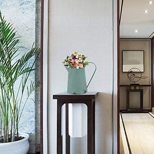 DOITOOL Retro Iron Kettle Flowerpot Vintage Plant Vase Modern Decor Silver Holder Home Decor Random Color