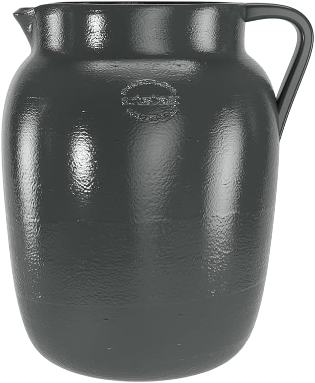 Gaia Pitcher Traditional Decor Handmade Vase Ceramic Anthracite 20cm