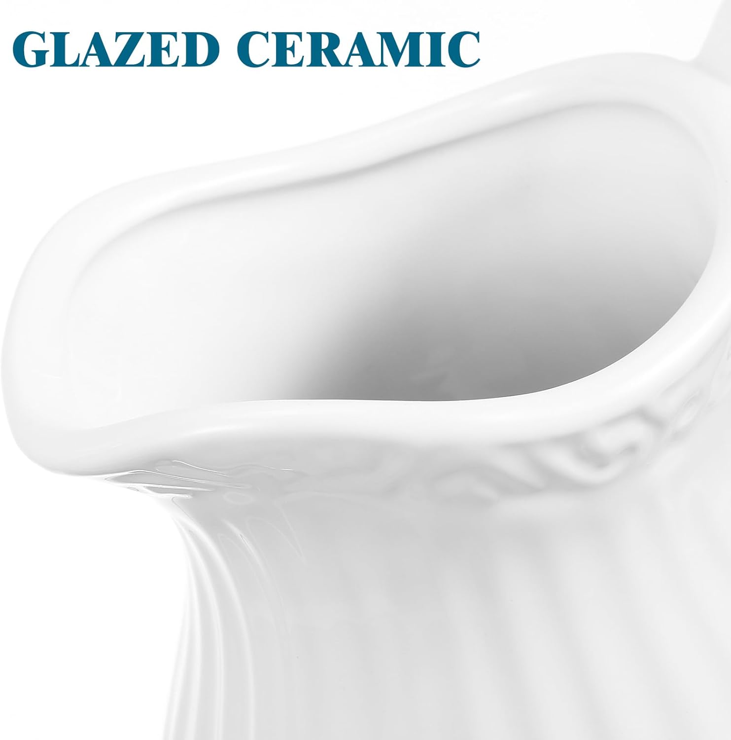 Yardwe White Ceramic Pitcher Vase 79 Inch