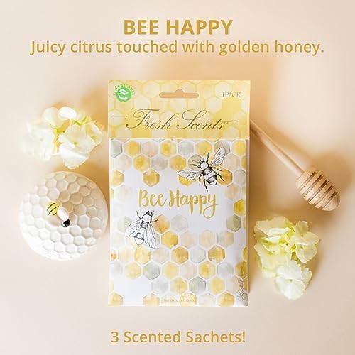 Willowbrook Fresh Scents Scented Sachet 3 Pack Bee Happy