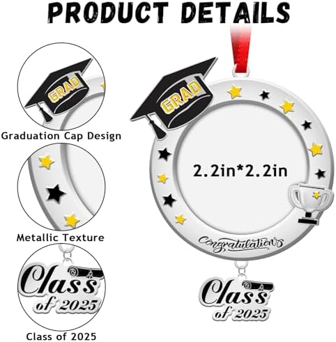 2025 Graduation Ornament Metal Cap Photo Pendant