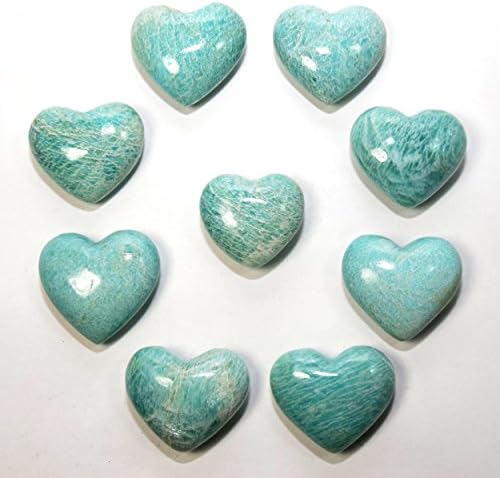 Natural Green Amazonite Heart Feldspar Crystal Stone - 1PC