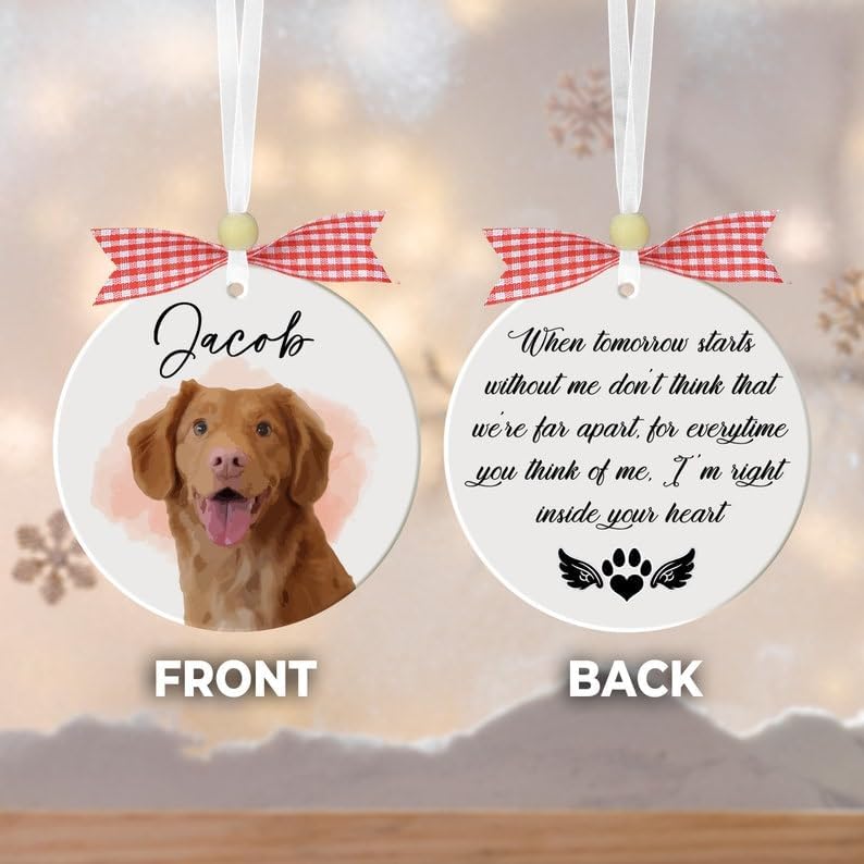 Personalized Dog Memorial Ornament Pet Loss Gift Christmas Decoration