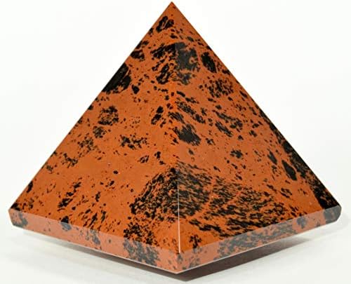 HQRP HC Set 63mm Red Mahogany Obsidian Pyramid with Clear Quartz Cabochon