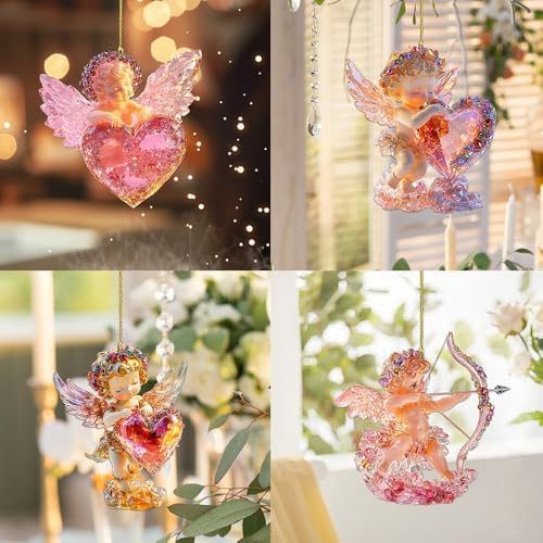 Crystal Effect Animal and Angel Hanging Decor Set
