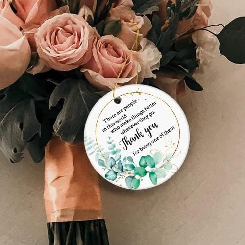 Thank You Christmas Tree Ornament Keepsake Collectible - Appreciation Gift 3in Ceramic Ornament with Gift Box