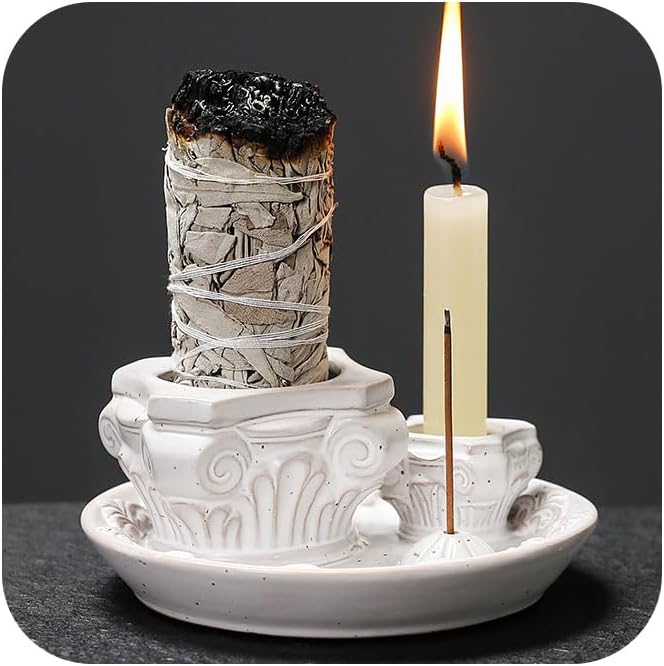 4-in-1 Ceramic Incense Holder with Ash Catcher