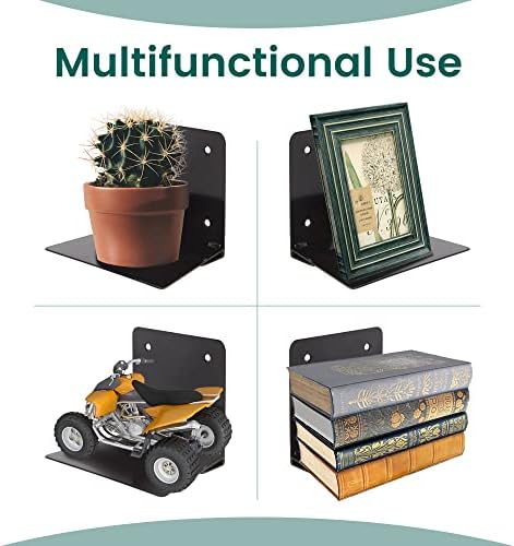 STORAGE MANIAC Floating Book Shelves 4-Pack Black Large
