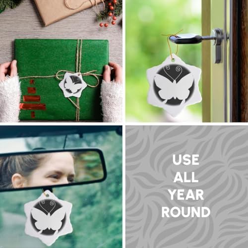 3dRose White Butterfly Snowflake Ornament 3 Inch