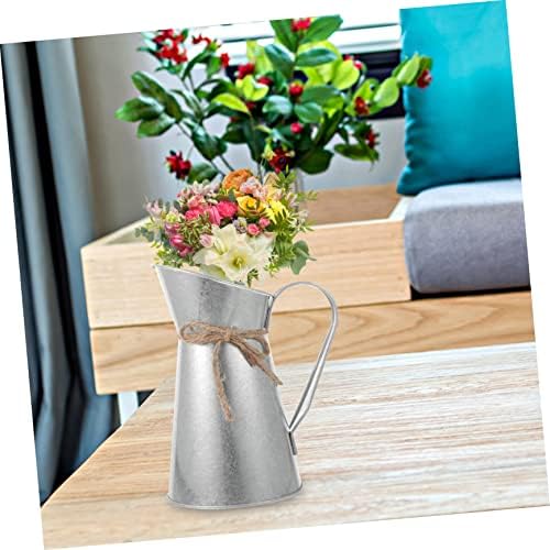 Vintage Iron Sheet Bucket for Home Decor Silver Finish