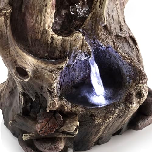 Alpine Corporation WIN326 Tabletop Rainforest Tree Trunk Water Fountain