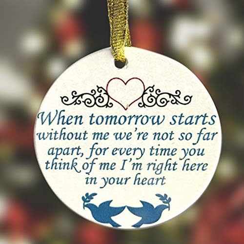 Memorial Christmas Ornament With Doves and Hearts