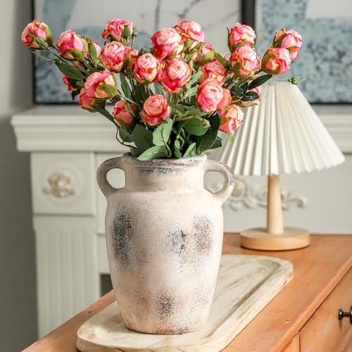 Farmhouse Ceramic Vase with Handle 97 Inch