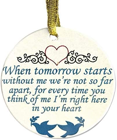Memorial Christmas Ornament With Doves and Hearts