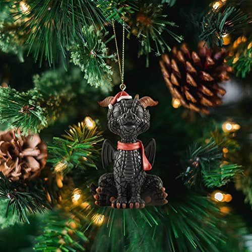 Baby Black Dragon Christmas Tree Ornament Figurine