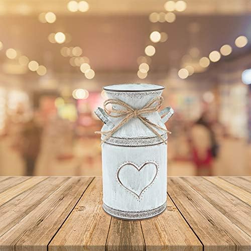 IMIKEYA Vintage Metal Flower Vase for Rustic Home Decor