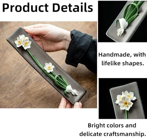 Ceramic Incense Holder with Peony Design Pink