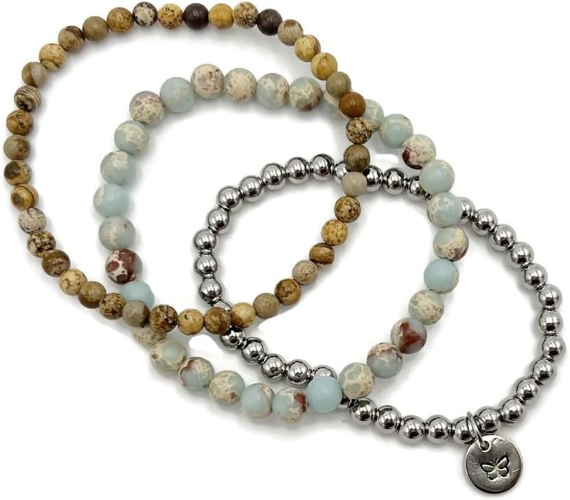 Butterfly Memorial Wind Chime and Bracelet Gift Set