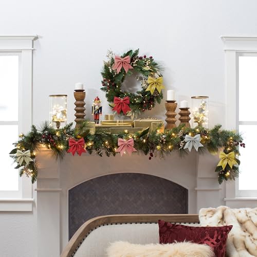 Prudance 5 Piece Christmas Glitter Bows Decor