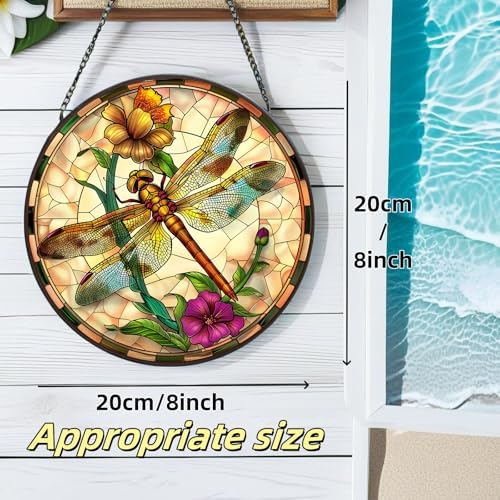 Stained Glass Dragonfly Suncatcher for Windows