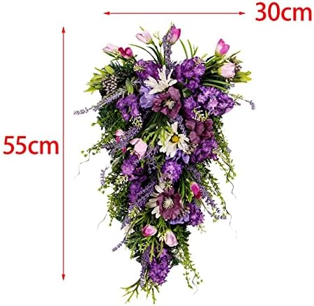 2165 Inch Spring Floral Teardrop Wreath for Front Door and Window