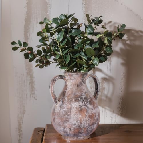 79 Inch Ceramic Rustic Farmhouse Vase with Handle