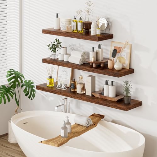 48W x 12D Floating Shelf Set of 2 Rustic Brown