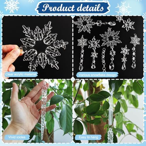 20 Pack Crystal Christmas Ornaments for Tree Decorations