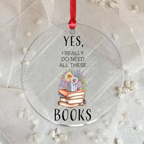 3 Inch Acrylic Christmas Ornaments 2024 Bookish Decorative Hanging Baubles