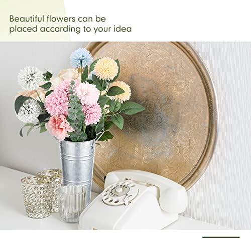 Chumia 12 Pcs Galvanized Flower Bucket Set Matte Silver